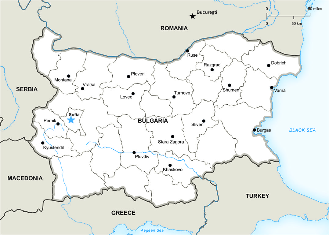 Map of Bulgaria
